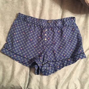 Aerie silk blue pajama shorts size M